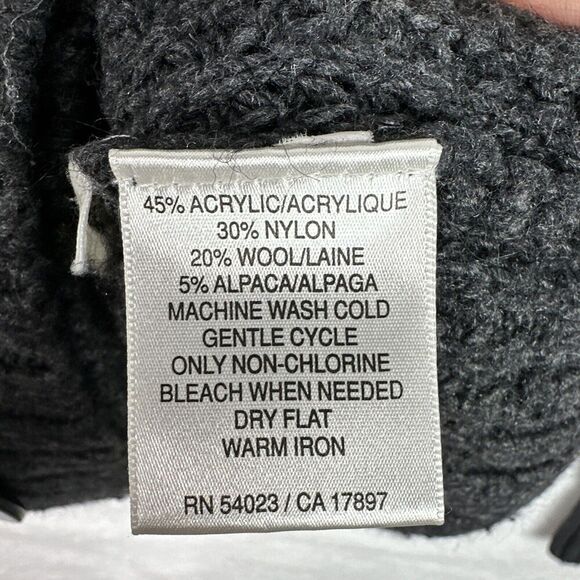 Old Navy Cardigan Sweater Wool Alpaca Blend Womens Medium Dark Gray Chunky Knit - Picture 9 of 12